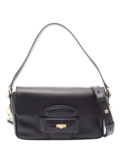 Pre-owned Miu Miu 2010-2026 Leather Penny Satchel In Black