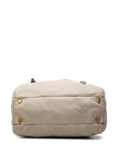 Pre-owned Miu Miu 2010-2026 Leather Satchel In Neutrals