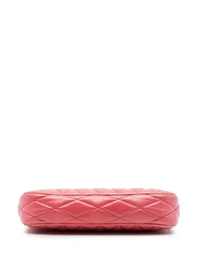 Pre-owned Miu Miu 2010-2026 Matelasse Nappa Chain Satchel In Pink