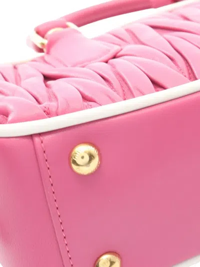 Pre-owned Miu Miu 2010-2026 Matelasse Nappa Satchel In Pink