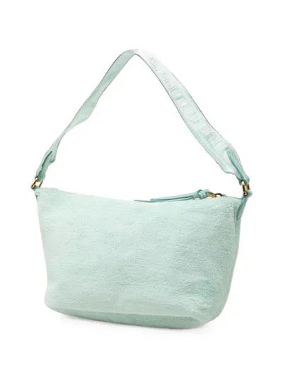 Pre-owned Miu Miu 2010-2026 Terry Cloth Logo Handbag In Green
