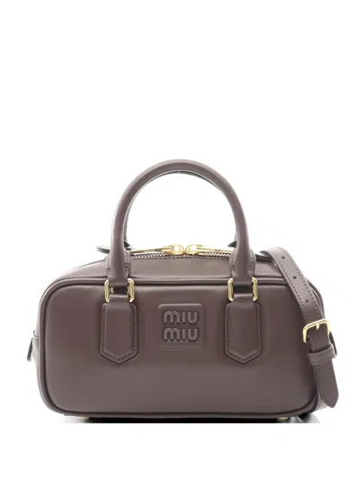 Pre-owned Miu Miu 2010s Arcadie Two-way Tote Bag In Brown