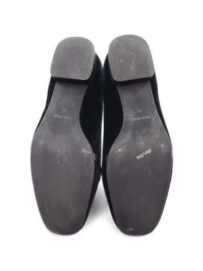 Pre-owned Miu Miu 2010s Bijou Crystal-embellished Ballet Flats In Blue