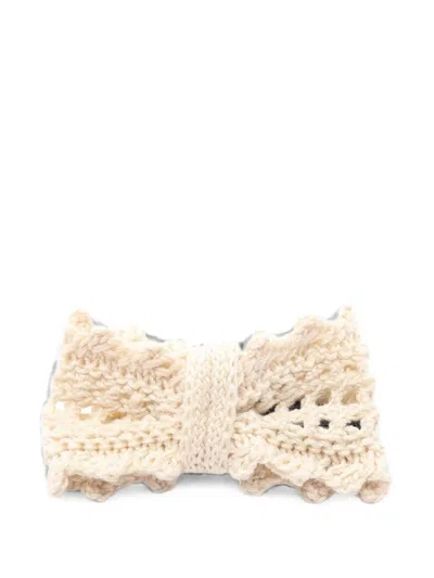 Pre-owned Miu Miu 2010s Crochet-bow Hair Clip In Neutrals