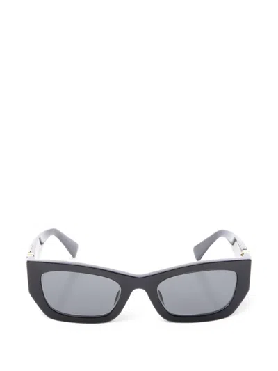 Pre-owned Miu Miu 2010s Glimpse Cat-eye Sunglasses In Black