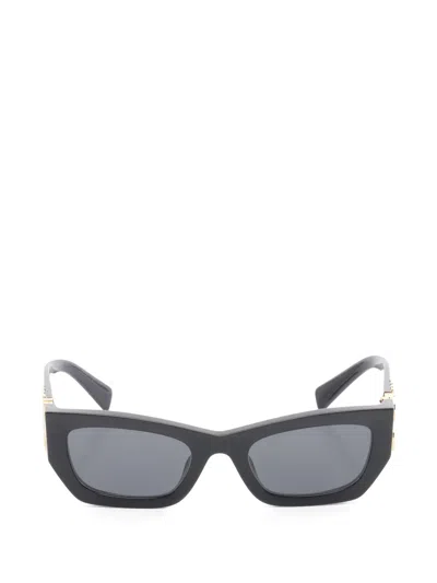 Pre-owned Miu Miu 2010s Glimpse Logo-detail Sunglasses In Black