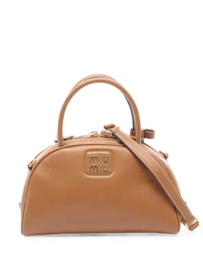 Pre-owned Miu Miu 2010s Leather Handbag In Brown