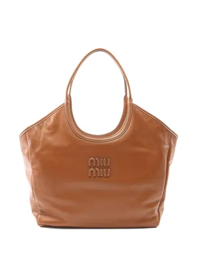 Pre-owned Miu Miu 2010s Leather Ivy Bag In Brown