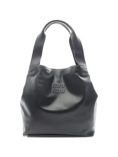 Pre-owned Miu Miu 2010s Leather Shoulder Bag In Black