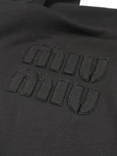 Pre-owned Miu Miu 2010s Logo Long-sleeve T-shirt In Black