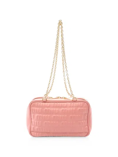 Pre-owned Miu Miu 2010s Logo-embossed Shoulder Bag In Pink