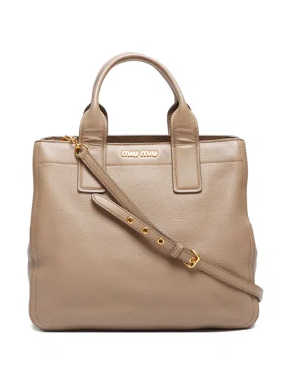Pre-owned Miu Miu 2010s Madras Two-way Handbag