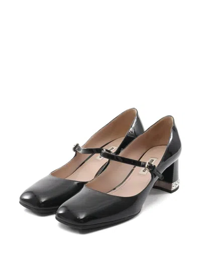 Pre-owned Miu Miu 2010s Mary Jane Square-toe Pumps In Black
