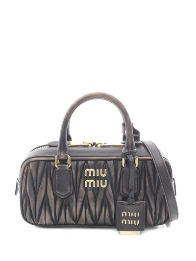 Pre-owned Miu Miu 2010s Matelasse Leather Tote Bag In Brown