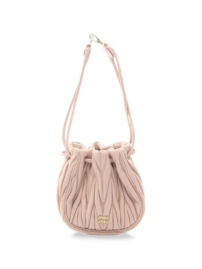 Pre-owned Miu Miu 2010s Matelassé Pouch Handbag In Pink
