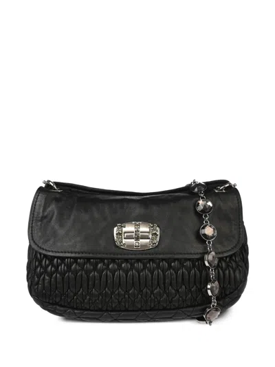 Pre-owned Miu Miu 2010s Matelasse Shoulder Bag In Black