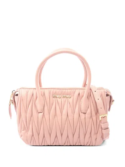 Pre-owned Miu Miu 2010s Matelassé Shoulder Bag In Pink