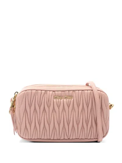 Pre-owned Miu Miu 2010s Matelassé Shoulder Bag In Pink