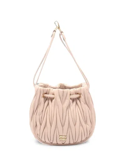 Pre-owned Miu Miu 2010s Matelassé Shoulder Bag In Pink