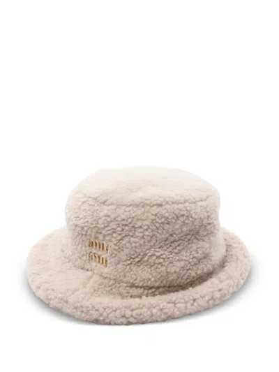 Pre-owned Miu Miu 2010s Montone Bucket Hat In Neutral