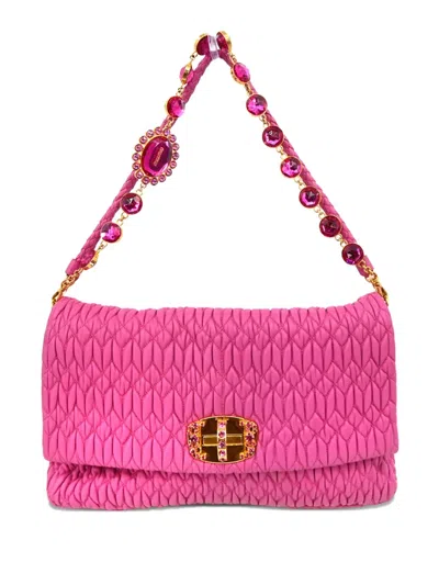 Pre-owned Miu Miu 2010s Nappa Crystal Shoulder Bag