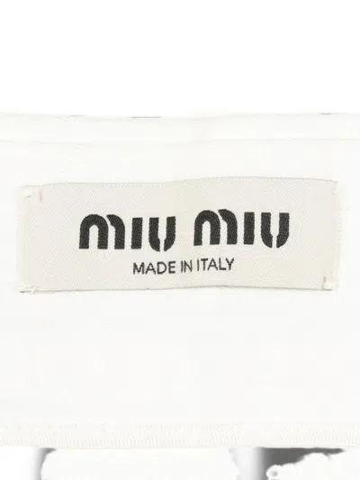 Pre-owned Miu Miu 2010s Pleated Chino Skirt In White