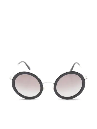 Pre-owned Miu Miu 2010s Round-frame Sunglasses In Black