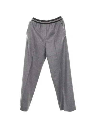 Pre-owned Miu Miu 2010s Straight-leg Trousers In Grey