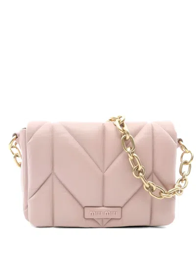 Pre-owned Miu Miu 2010s Wuilted Shoulder Bag In Pink