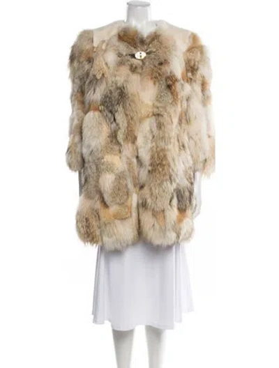 Pre-owned Miu Miu 2012 Coyote Fur Coat In Brown