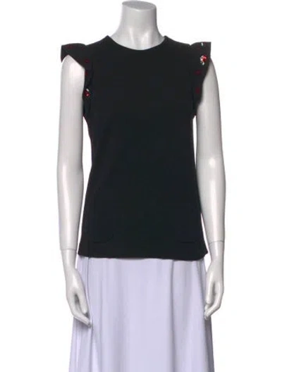Pre-owned Miu Miu 2012 Crew Neck Top In Black