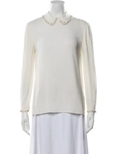 Pre-owned Miu Miu 2012 Long Sleeve Blouse In Neutrals