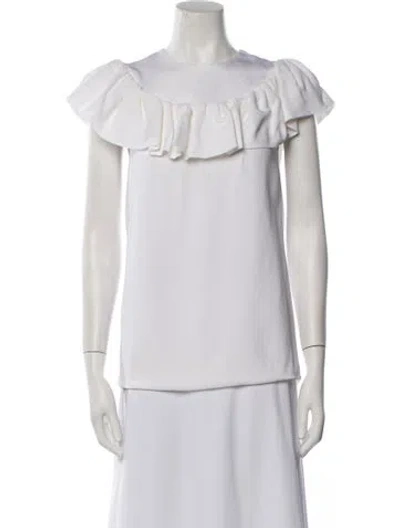 Pre-owned Miu Miu 2012 Off-the-shoulder Blouse In White