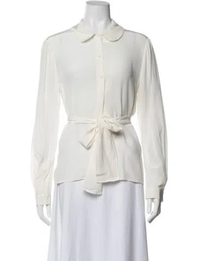 Pre-owned Miu Miu 2012 Silk Blouse In Neutrals