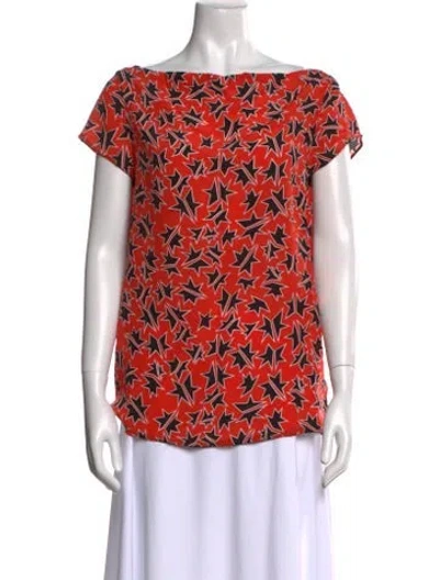 Pre-owned Miu Miu 2012 Silk Blouse In Orange
