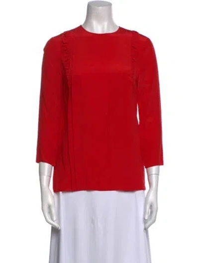 Pre-owned Miu Miu 2012 Silk Blouse In Red