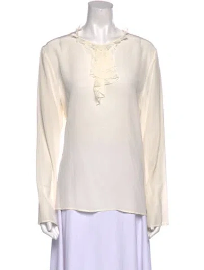 Pre-owned Miu Miu 2012 Silk Blouse W/ Tags In Neutral
