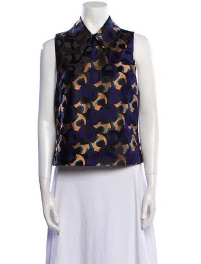 Pre-owned Miu Miu 2012 Silk Crop Top In Multi
