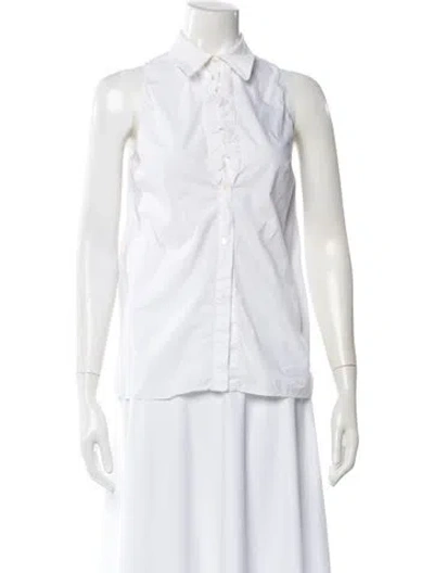 Pre-owned Miu Miu 2012 Sleeveless Blouse In White