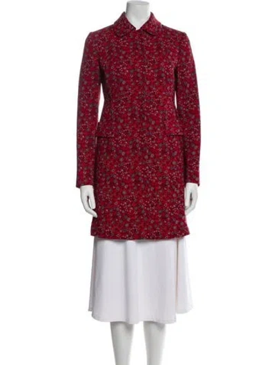Pre-owned Miu Miu 2012 Virgin Wool Coat In Red