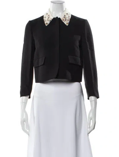 Pre-owned Miu Miu 2012 Virgin Wool Evening Jacket In Black