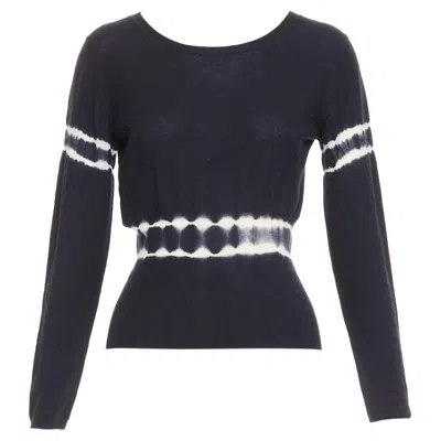 Pre-owned Miu Miu 2013 Black Cashmere Silk Tie Dye Cinched Waist Pullover Sweater It40 S