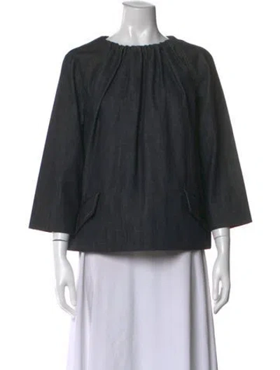 Pre-owned Miu Miu 2013 Crew Neck Top In Blue