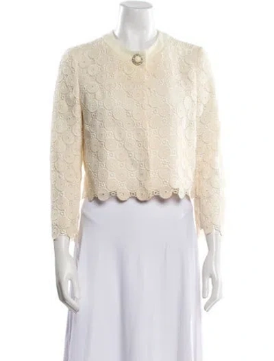 Pre-owned Miu Miu 2013 Lace Pattern Bolero In Neutral