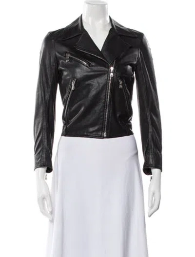 Pre-owned Miu Miu 2013 Lambskin Biker Jacket In Black