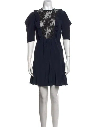 Pre-owned Miu Miu 2013 Mini Dress In Blue