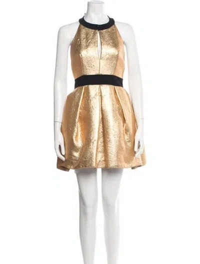 Pre-owned Miu Miu 2013 Mini Dress In Gold/metallic