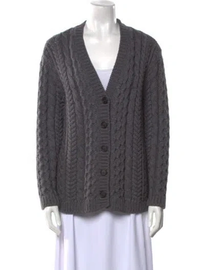 Pre-owned Miu Miu 2014 Cable Knit Sweater In Gray