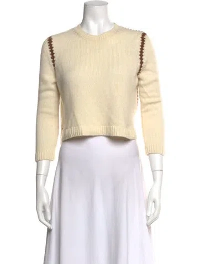 Pre-owned Miu Miu 2014 Crew Neck Sweater In Neutrals