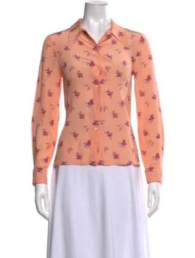 Pre-owned Miu Miu 2014 Floral Print Blouse In Pink